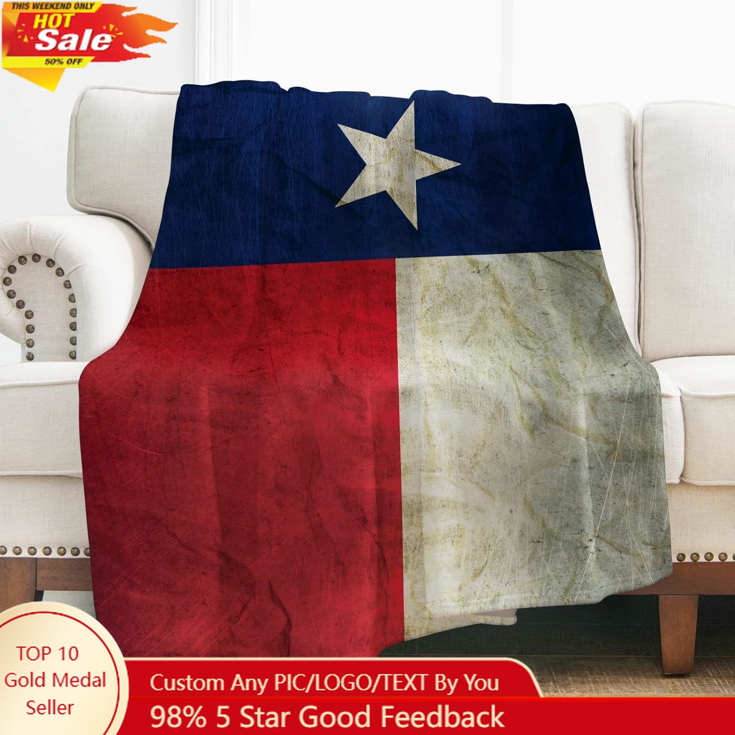Home Textile - Levens Texas Flag Coperta da tiro